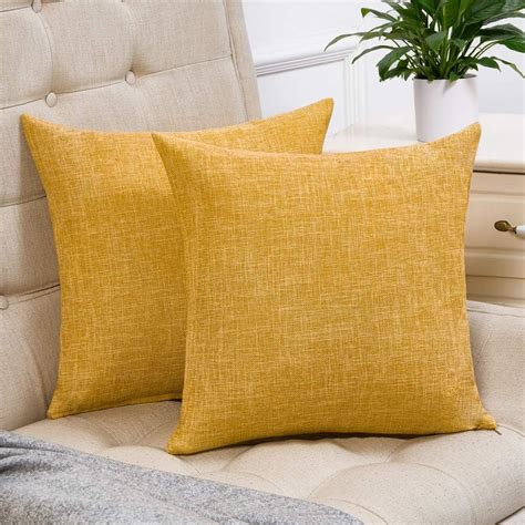 yellow decorative pillow covers